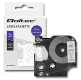 Qoltec Tape For Dymo D1 45013 12mm X 7m Blanco Negro Overprint