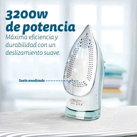 EAN 8426156018461 - Grunkel PL-3200MAXTOP plancha Plancha vapor-seco 3200 W Azul imagen 2