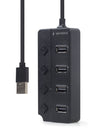 EAN 8716309124683 - Gembird USB 2.0 powered 4-port hub with switches black USB 2.0 Type-A Negro imagen 1