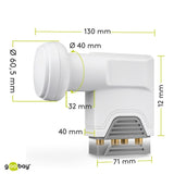 Lnb Universal Goobay Quattro 0,1db Blanco/Gris 67271