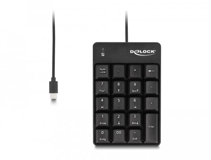 Teclado Numerico Delock 12108 Usb Type-C 19 Teclas Negro