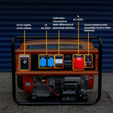 Extralink Ex.30714 Motor-Generador 7000 W 25 L Gasolina Negro, Naranja