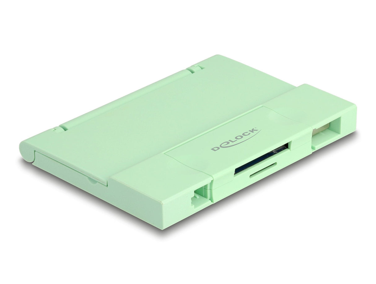 Delock Card Reader Usb 5 Gbps Usb Type-C   Typ-A Für Sd Und Micro Sd Speicherkarten Mit Praktischem Speicherkarten Etui - Mint