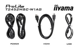 Iiyama Prolite T2452msc-W1ag Pantalla Para Pc 60,5 Cm (23.8") 1920 X 1080 Pixeles Full Hd Led Pantalla Táctil Blanco