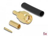 Delock Sma Stecker Zum Crimpen Rg-174   Rg-316 Mit Passendem Schrumpfschlauch - 5 Stück