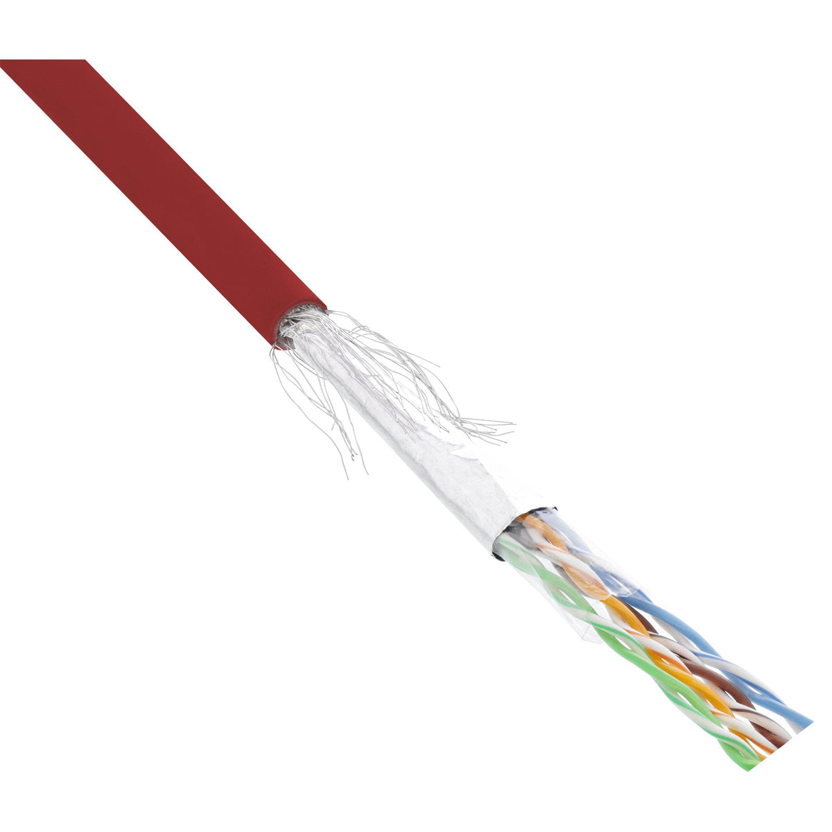 Cable De Red Inline Sf/Utp Cat.5e Awg26 Cca Pvc Rojo 100m