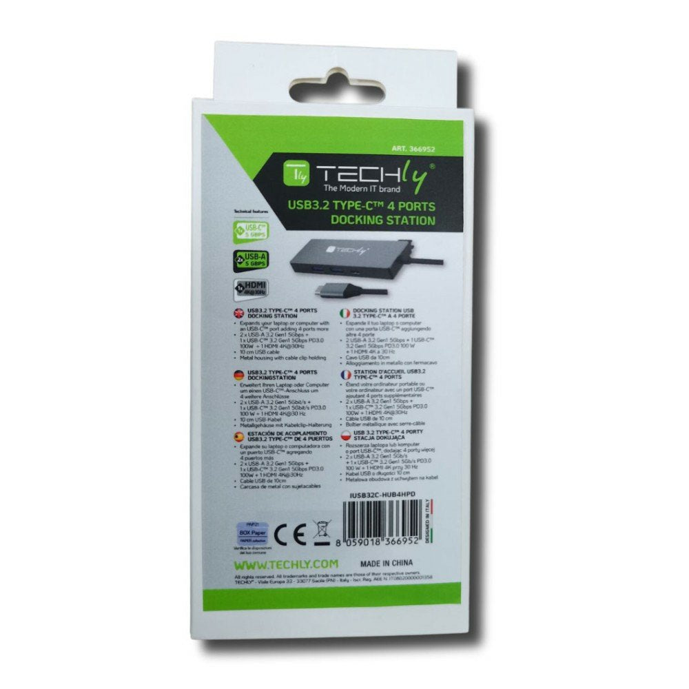 Hub Techly Usb-C 4 In 1