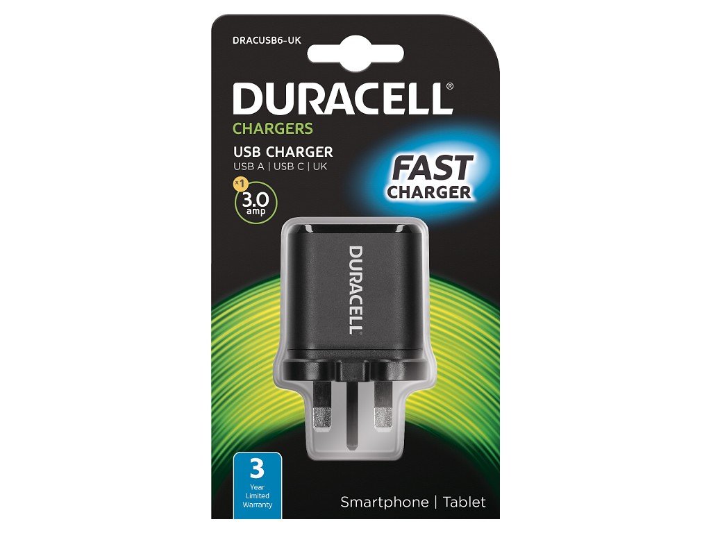 EAN 5055190178232 - Duracell DRACUSB6-UK cargador de dispositivo móvil Smartphone, Tableta Negro Corriente alterna Interior imagen 1
