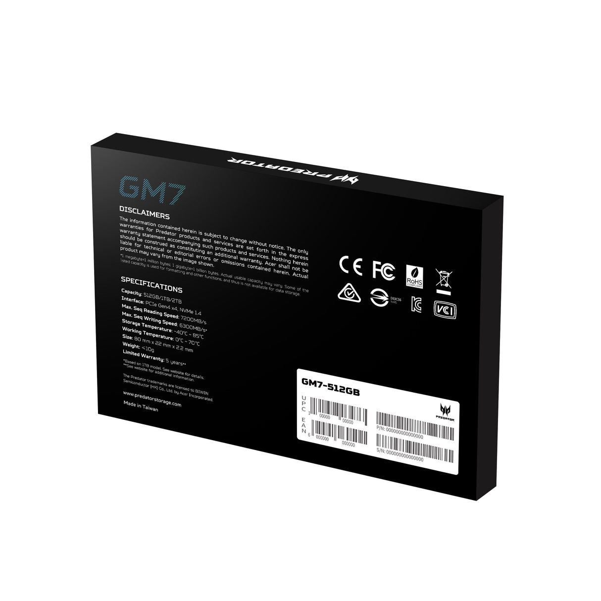 Acer Predator Ssd Gm7 512gb M.2 Nvme Pcie Gen 4x4