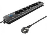 Qoltec 50113 Protector Contra Sobretensiones 8 Enchufes 1,8 M | Negro