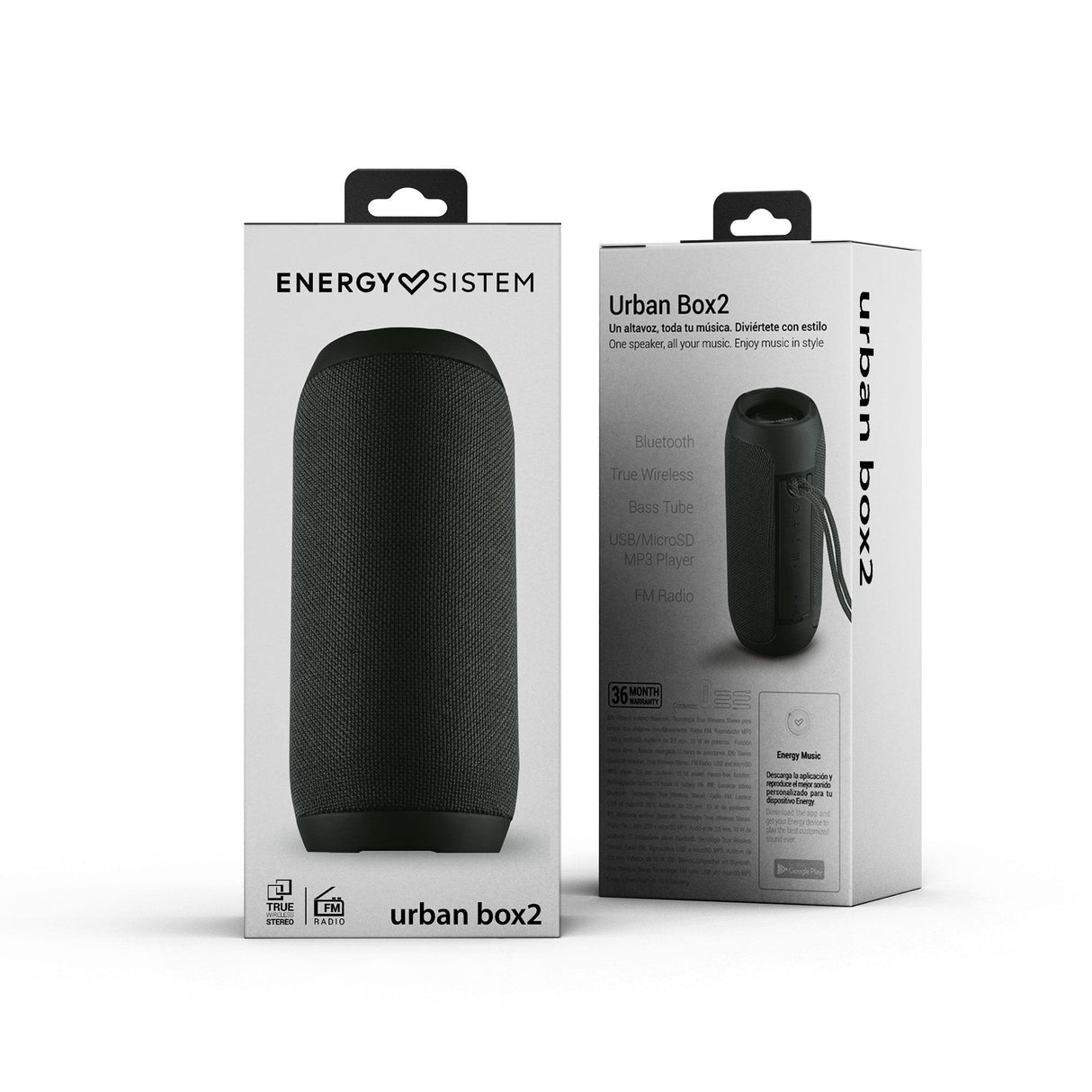 Altavoz Energy Sistem Urban Box 2 Onyx Bt 10w/Tws/Bluetooth 5.0/Usb-Microsd Mp3/Fm Radio 449323