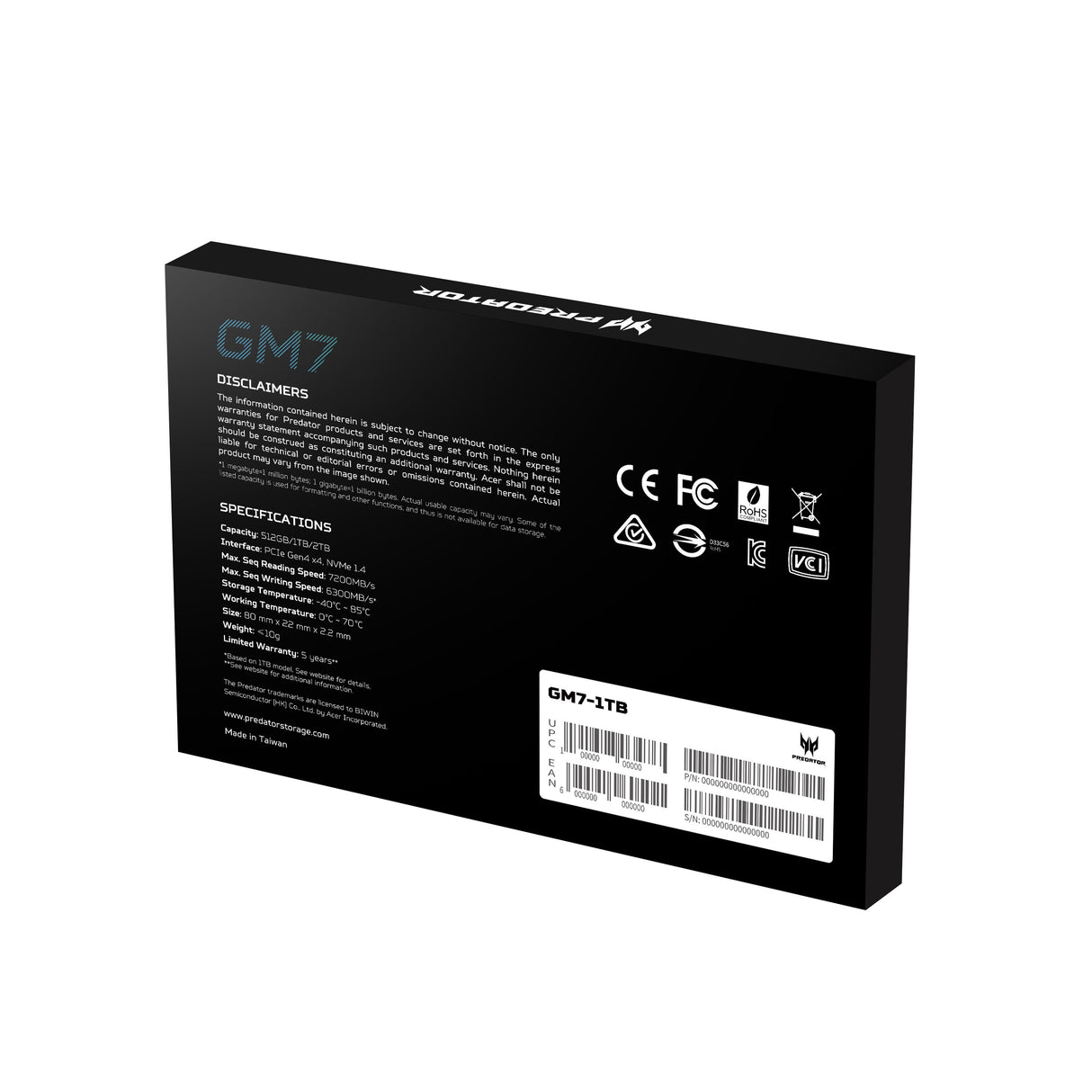 EAN 6955914619128 - Predator GM7-1TB M.2 PCI Express 4.0 NVMe imagen 10