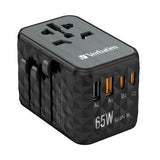 Cargador De Pared Universal Verbatim Uta-05 Gan Iii Toma De Corriente Universal 2xusb Tipo-C 2xusb 65w