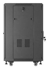 Lanberg Rack Cabinet 19 " Free Standing 18u 600x600 Flat Pack With Glass Door Black