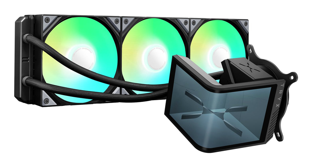 K Tryx Panorama Se Argb 360 Komplett-Wasserkühlung, 3d-Amoled-Display - 360mm, Schwarz