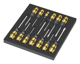 Wera 9714 Inserto De Espuma El Juego De Destornilladores De Cincel 1 Negro/Amarillo, 13 Piezas, Para Carro De Taller Tool Rebel 5150105001