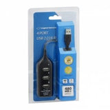 Esperanza Ea116 - Hub 4 Puertos Usb 2.0 Negro