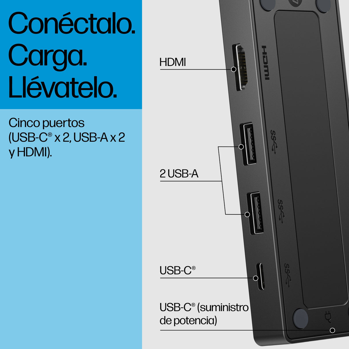 EAN 0197497618105 - HP USB-C Travel Hub G3 Acoplamiento USB 3.2 Gen 1 (3.1 Gen 1) Type-C Negro imagen 4
