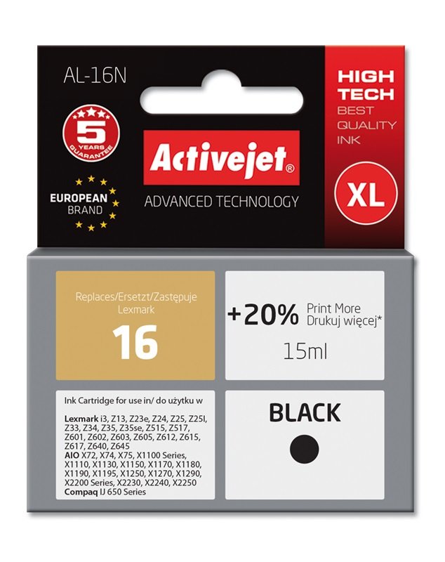 EAN 5904356283917 - Activejet AL-16N cartucho de tinta 1 pieza(s) Compatible Rendimiento estándar imagen 1
