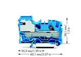 Wago 2006-7114 1-Leiter-N-Trennklemme,6 Mm,Push-In Cage Clamp ,Blau