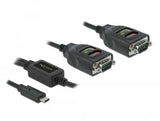 Delock Adaptador Usb Tipo-C A 2 X Serie Rs-232 Db9 Con 15 Kv Esd Schutz