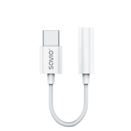 EAN 5901986047506 - Savio AK-51 cable de audio 0,11 m 3,5mm USB Tipo C Blanco imagen 1