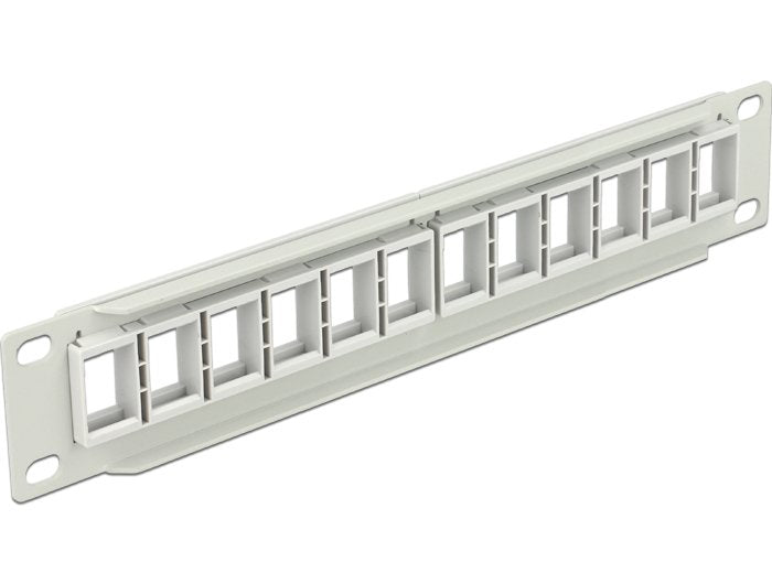 10? Keystone Patchpanel 12 Port Grau
