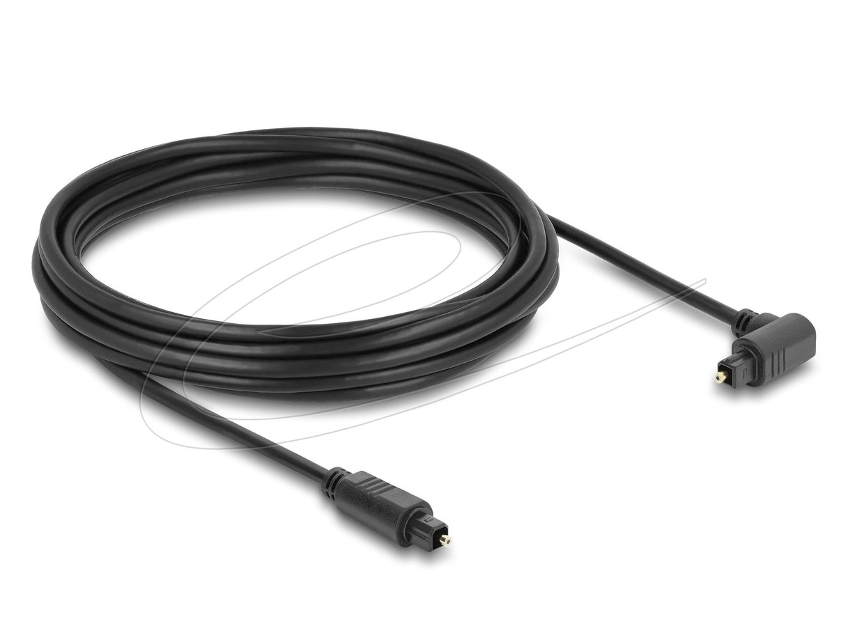 Delock Toslink Cable Stecker 90° Gewinkelt Auf Stecker Gerade, Ø 4 Mm, 5 M, Schwarz