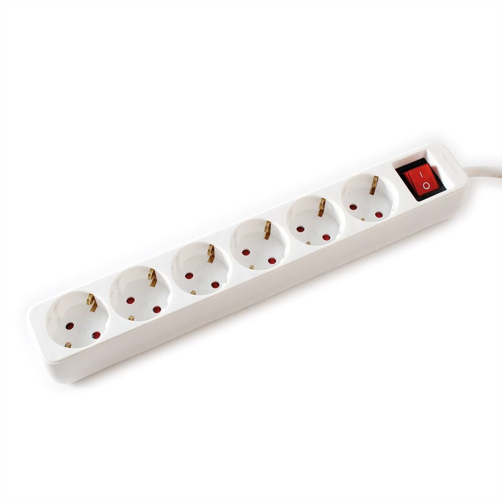 Regleta 6 Tomas Con Interruptor Blanca 1,5 M. Value