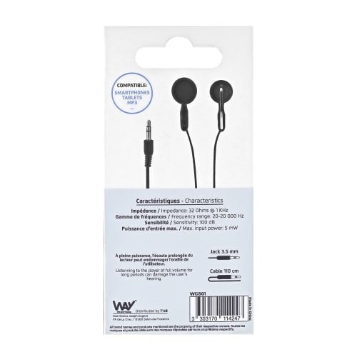 Auriculares Tnb Con Cable Jack Stereo Negro