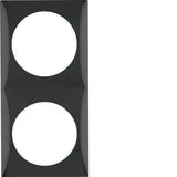Berker 918262510 Rahmen 2fach Integro Flow Schwarz, Glänzend
