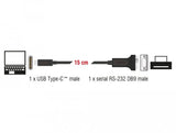 Delock 63908 Adaptador Usb Type-C > 1 X Db9 Rs-232 Serie