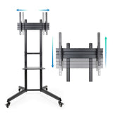 Tooq Ramses Soporte De Suelo Con Ruedas Para Pantallas 37" A 70" - Bloqueo De Ruedas - Estante - Gestion De Cables -