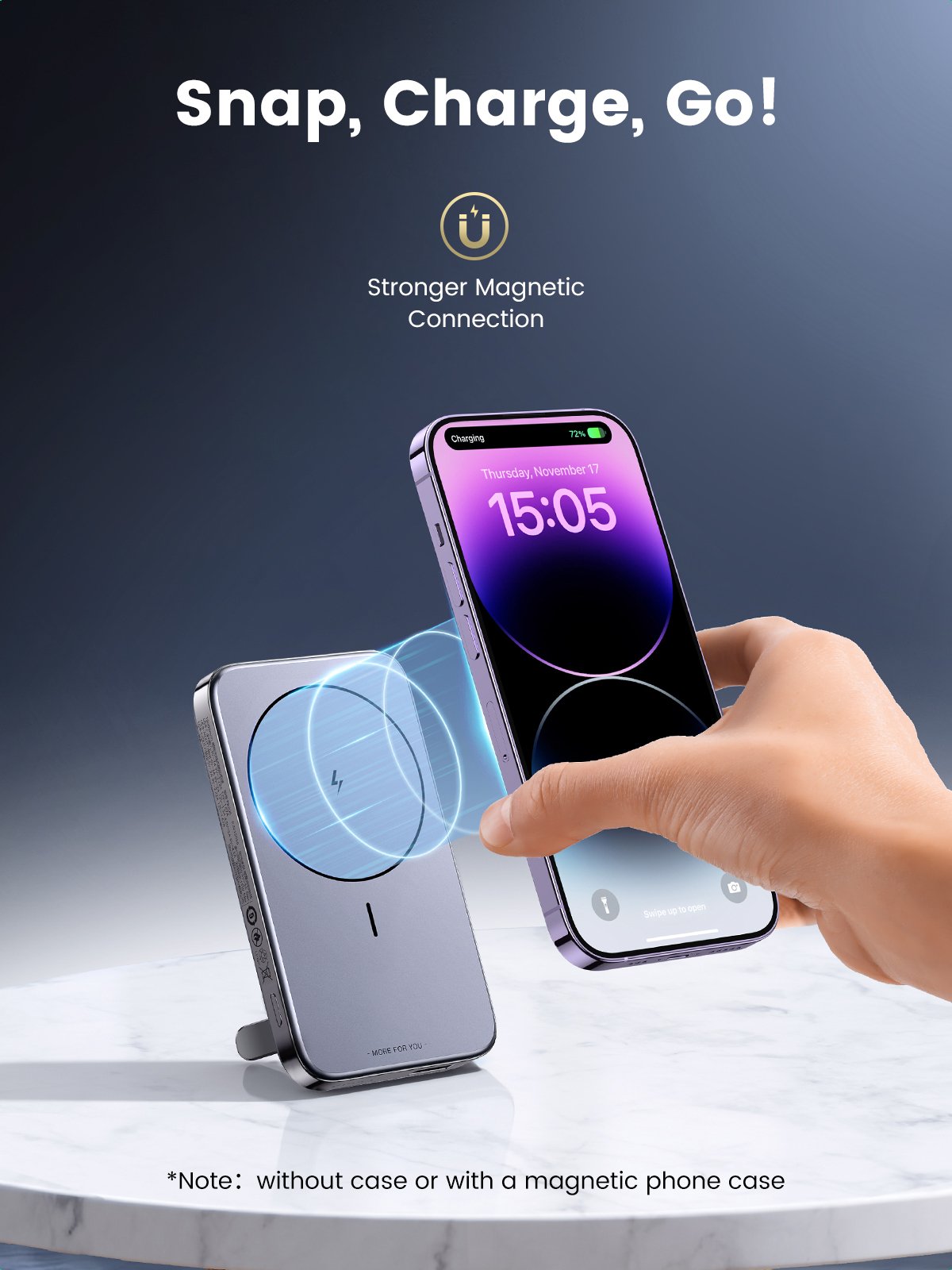 Ugreen 10000mah Mini Power Bank Inalámbrico 20w Con Magsafe Gris