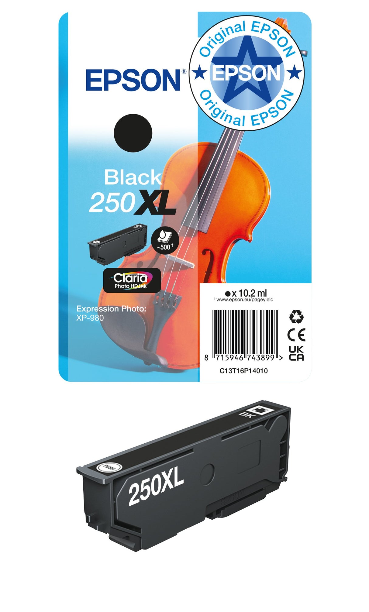 EAN 8715946743899 - Epson 250XLViolin Claria Photo HD cartucho de tinta 1 pieza(s) Original High (L) Yield imagen 2