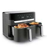 Freidora De Aire Caliente Doble Tefal Dual Easy Fry & Grill Negra, 2.700 Vatios, 2 Cestos 5,2 Litros + 3,1 Litros Ey905b