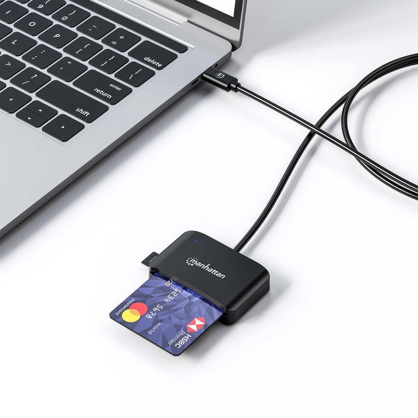 Manhattan Usb 2.0 Tipo-C Lector De Tarjetas Smartcard- Microsdxc