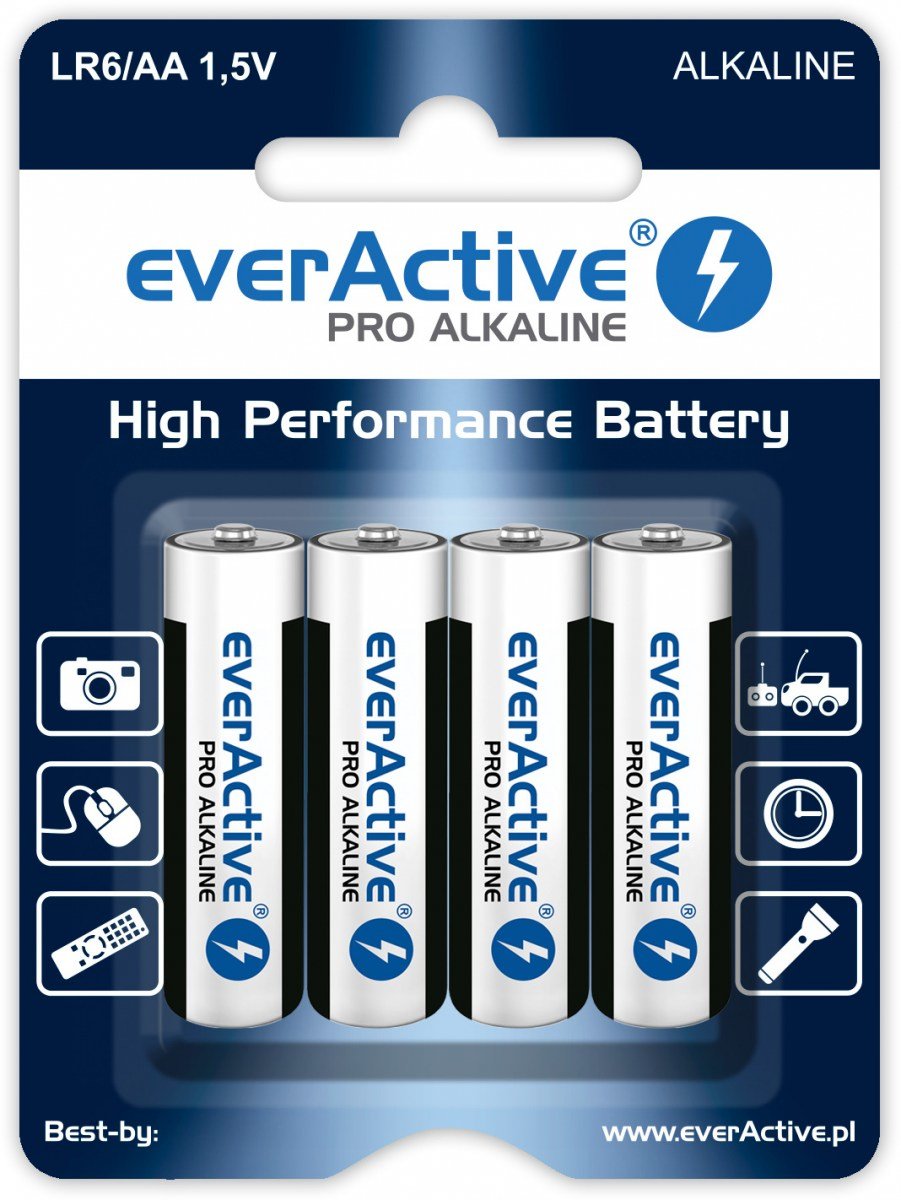 Pilas Alcalinas Everactive Pro Alkaline Lr6 Aa - Blister - 4 Piezas