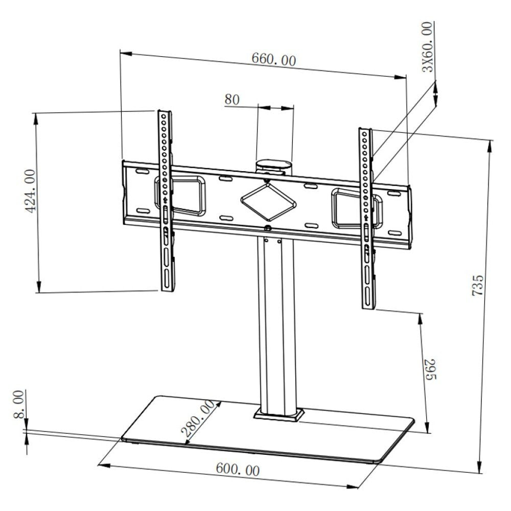 Techly Ica-Lcd S07l Soporte Para Tv 165,1 Cm (65") Negro