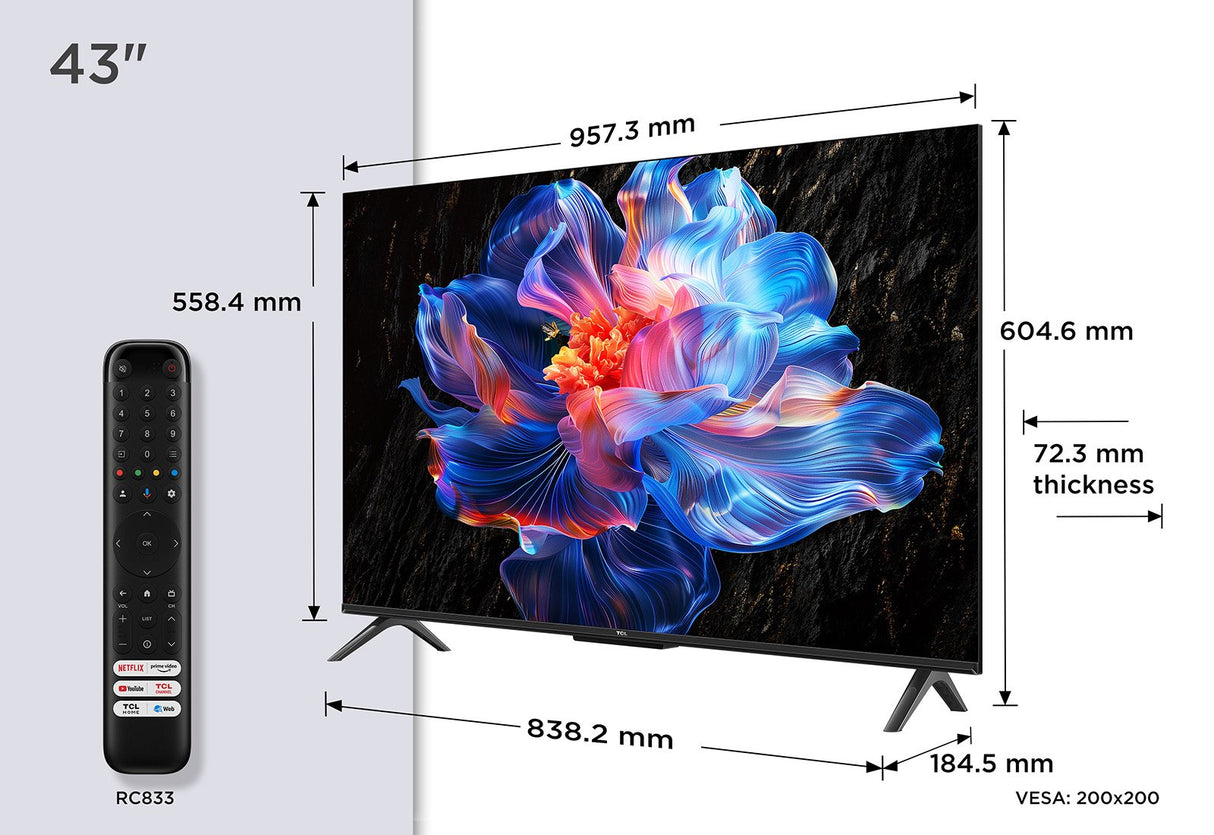 Televisor Tcl V6c 43v6c  43" 4k Ultra Hd Smart Tv Wifi Metálico 260 Cd / M² 43v6c