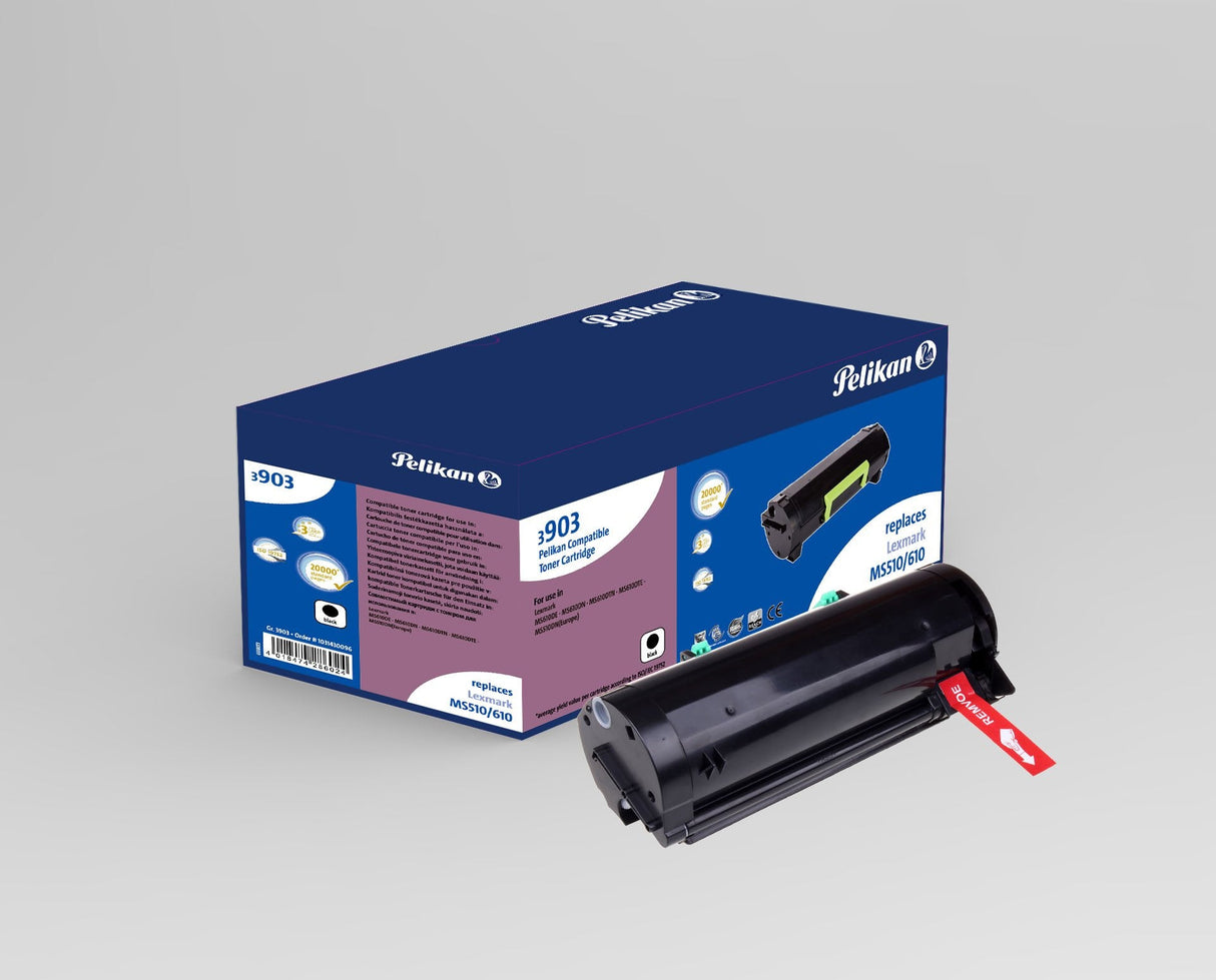 Pelikan Cartucho De Tóner Reemplazo Para Lexmark 502u Negro Rendimiento Ultra Alto