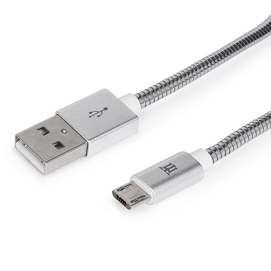 Premium Cable Maillon Micro Usb 2,4 Metal Plateado 1m