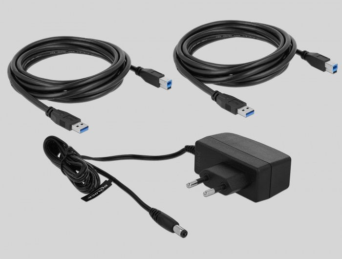 Delock 87736 Matriz De Conmutación, Interruptor/Conmutador Negro, 5 Gbit/S, Metal, Usb Tipo A, Usb Tipo B, 100 - 240 V, 50 ~ 60 Hz, 0.5 A