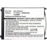 Battery 9.25wh Li-Ion 3.7v 2500mah Black For Cipherlab Mbxpos-Ba0459