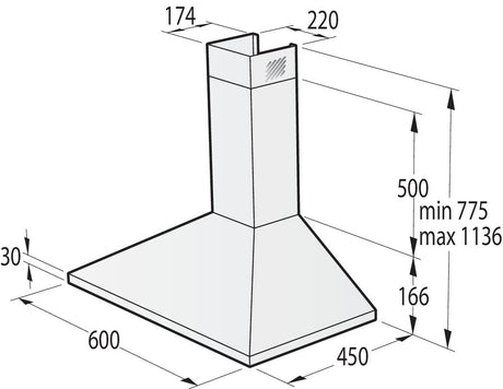 EAN 3838782647727 - Gorenje WHC629E4X-DE De pared Acero inoxidable 450 m³/h imagen 1