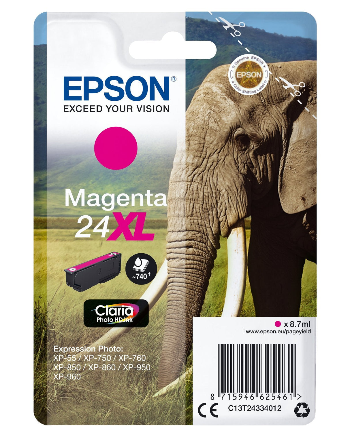 Tinta Original Epson 24xl 8.7 Ml Xl Magenta