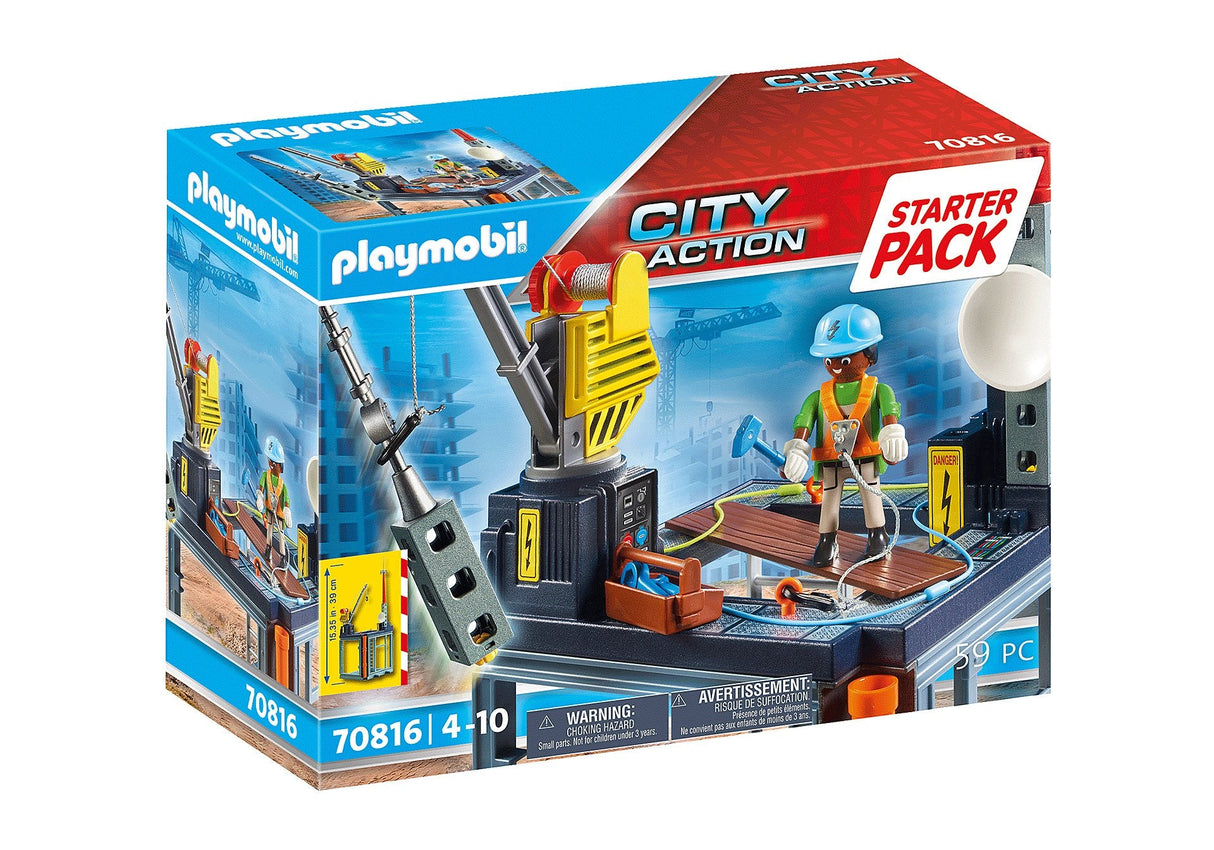 Playmobil 70816 Starter Pack Sitio De Construcción Con Grua