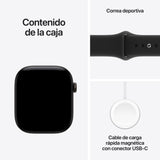 Apple Watch Series 12 Gps 46mm Negro Correa Deportiva Negra (S M)