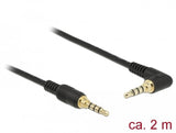 Delock 85613 Cable Estéreo De 3,5 Mm De 4 Pines Macho > Macho En Ángulo 2 M Negro
