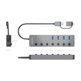 EAN 8435739905074 - AISENS ASUC-8P043-GR hub de interfaz USB 3.2 Gen 1 (3.1 Gen 1) Type-A 5000 Mbit/s imagen 4